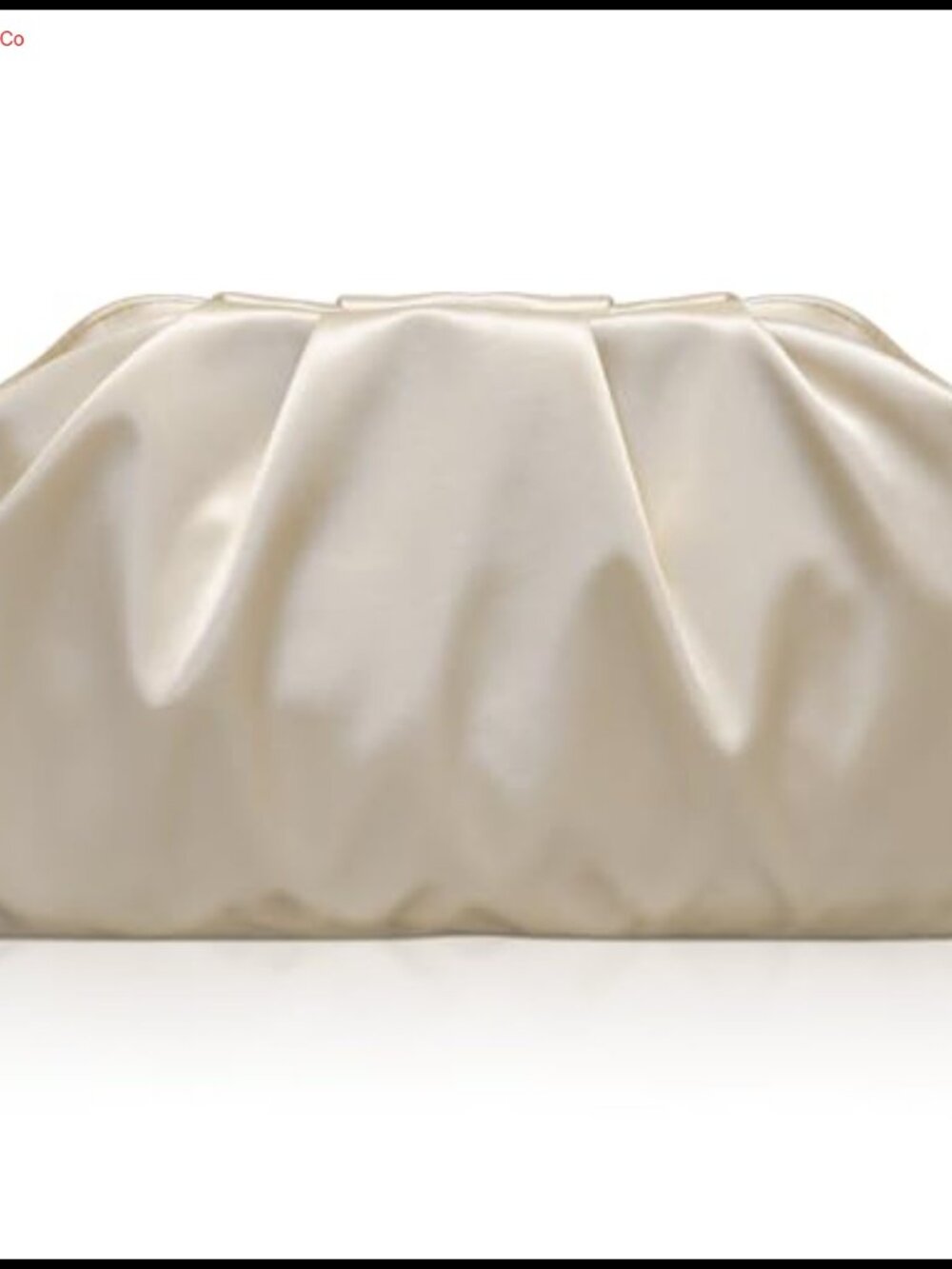 Pleated Satin Clutch Evening Handbag Dumpling Pouch with Detachable Chain
